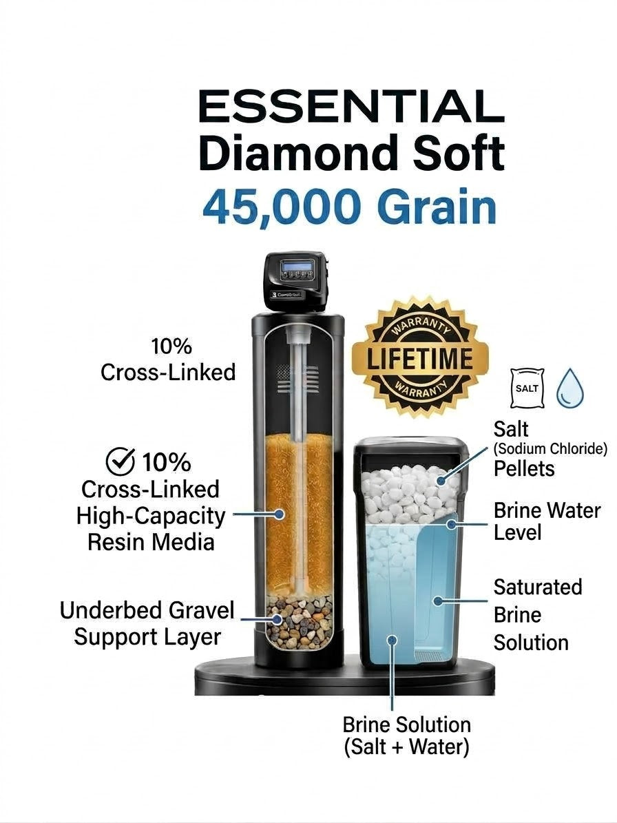 Essential Diamond Soft™ – 45,000 Grain Water Softener